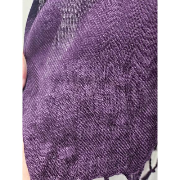 Beautiful Pashmina Silk Blend Purple Scarf Shawl Blend - Picture 6 of 12